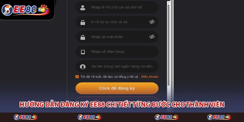 Hướng dẫn đăng ký EE88 chi tiết từng bước cho thành viên