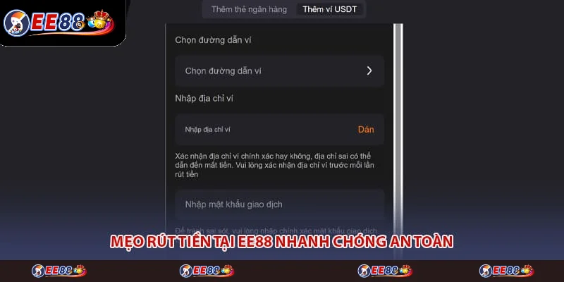 Mẹo rút tiền tại EE88 nhanh chóng an toàn